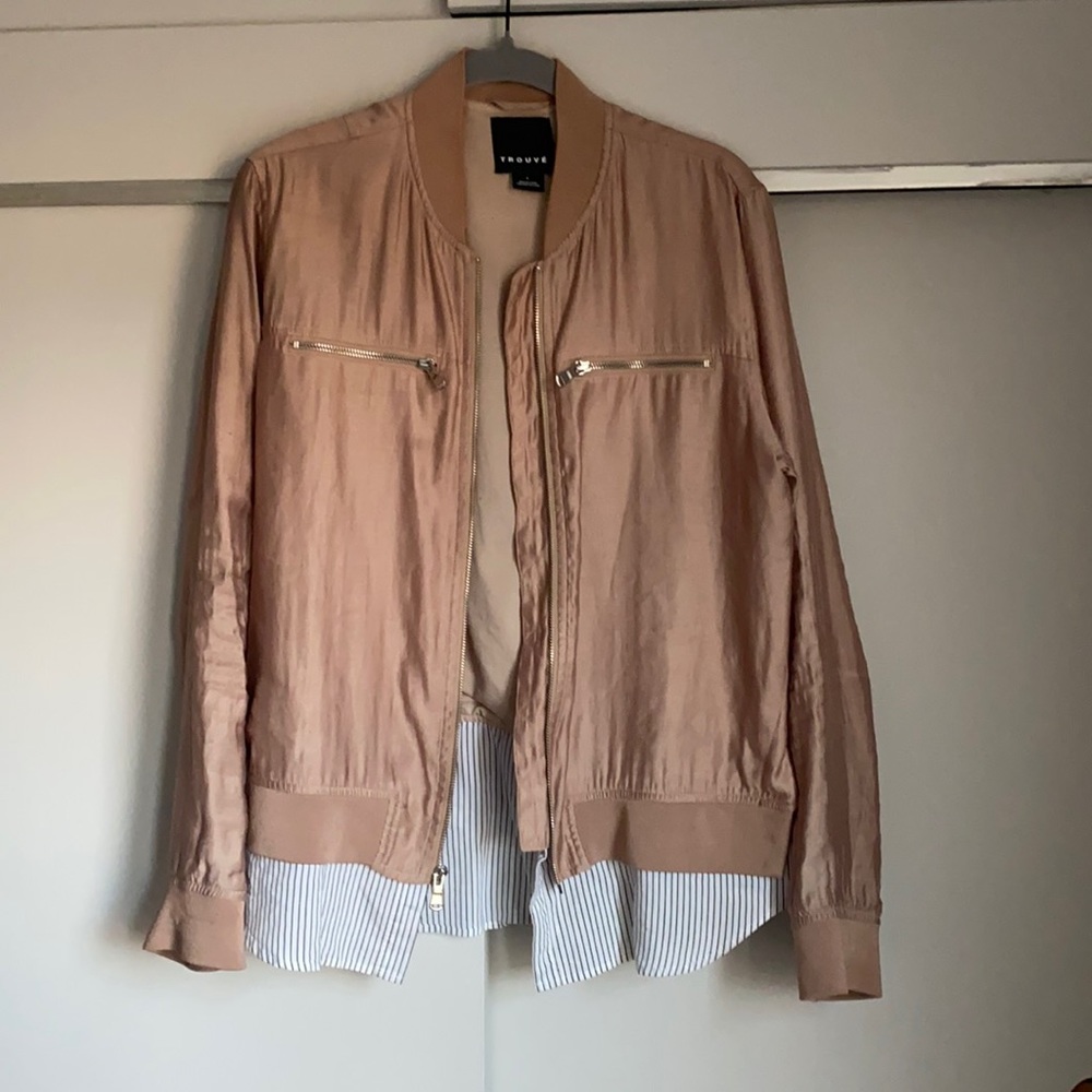 Trouve sateen and cotton bomber jacket - L -